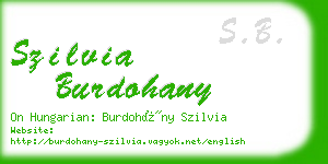 szilvia burdohany business card